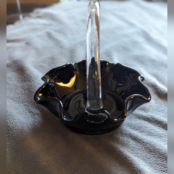 Glass basket ~ Black candy or trinket dish - Picture 5 of 5